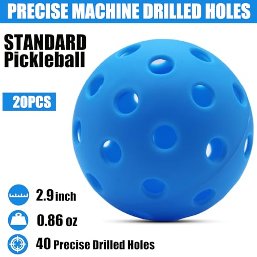 Image of Magicorange Pickleball Balls,USAPA Approved 40 Holes Outdoor Pickleballs | 6 /20 Pack with Mesh Bag for All Paddles and Courts,Weather Resistant,High Elasticity, Durable Seamless Design,Easy to Control