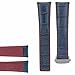 Ewatchparts 22mm Monaco Leather Watch Band Strap Compatible With Tag Heuer Deployment Clasp Blue Red