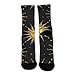 Meaudiwes Fashion Dress Decor Socks, Comfortable Work Leisure Sports Socks For Girls And Boys Gold Sun Crescent Moon Star