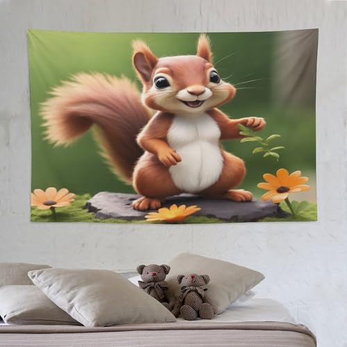 Tapisserie écureuil mignon pour créer un intérieur cocooning dans votre chambre à coucher