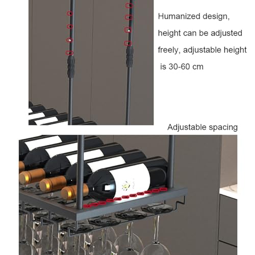 Soporte para botellas y copas de vino de metal ajustable miniatura 5