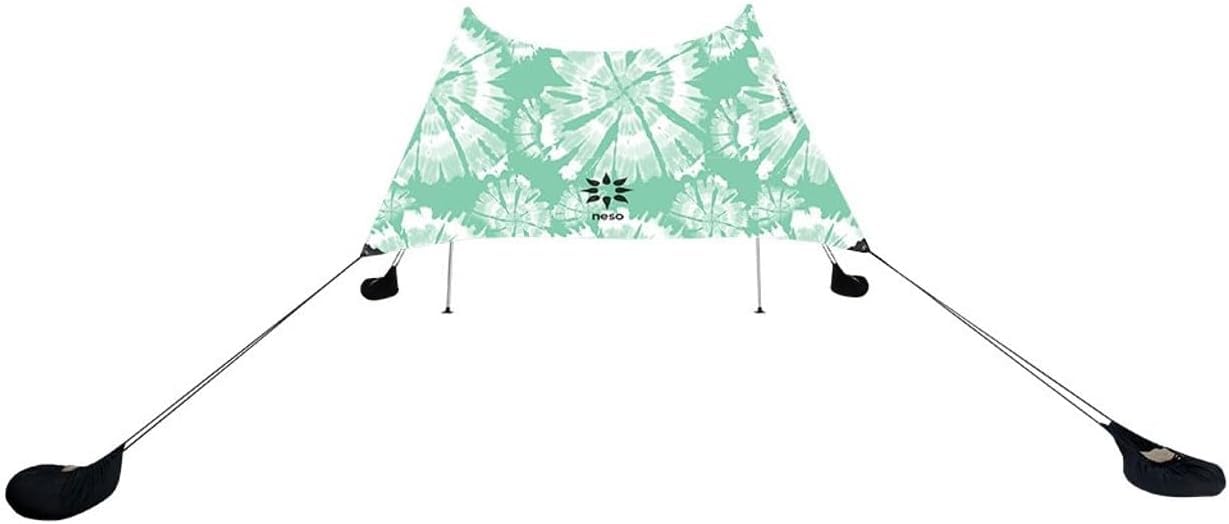 Neso Tents Grande Beach Tent, 2.1 m(7ft) Tall, 2.7m(9ft) x 2.7m(9ft), Reinforced Corners and Cooler Pocket (Mint Tie Dye) — image 1