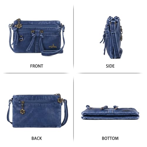 Image of Angel Kiss Small Crossbody Bag for Women Leather Crossbody Purse Triple Compartments Cell Phone Purse Shoulder Bags for Women