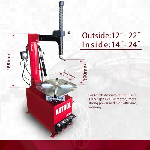 Image of KATOOL 2.0HP Bead Blaster 24 inch Clamping Tire Changer Machine with 4 Aluminum Pedal KT810 Wheel Changer Tire Changer Machine Garage Equipment Auto Repair