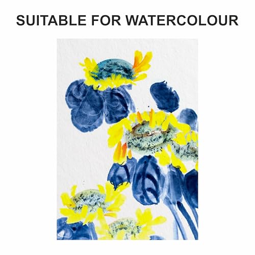 Image of Anupam Professional Watercolour Paper | A6 (15X10CM) 300 GSM Cold Pressed Paper |Acid-Free 40 Sheets | Ideal for Artist, Professional Drawing, Painting Dry & Wet, Fine Art, School, Students