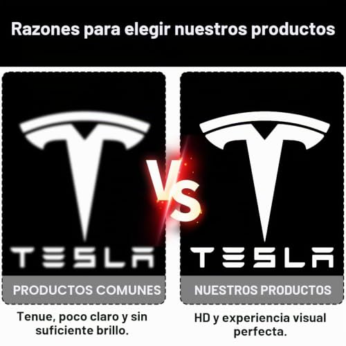 Iluminación de puerta de coche de lujo proyector LED con logo de nitidez cristalina para Tesla 7