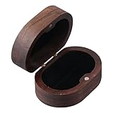 hobbyme Caja de anillo, caja de anillo de madera hecha a mano, caja de anillo de boda para propuesta, caja de anillo de madera para ceremonia de boda, caja portadora de anillos, regalo de aniversario,