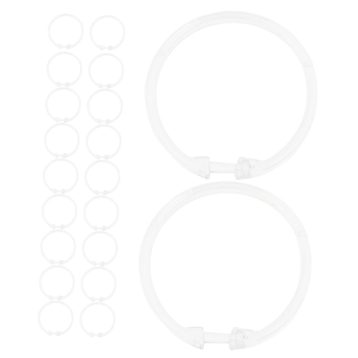 Unomor 20pcs Shower Curtain Loops Shower Curtain Track Hooks Shower Curtain Rings Hooks Acrylic Transparent Ring