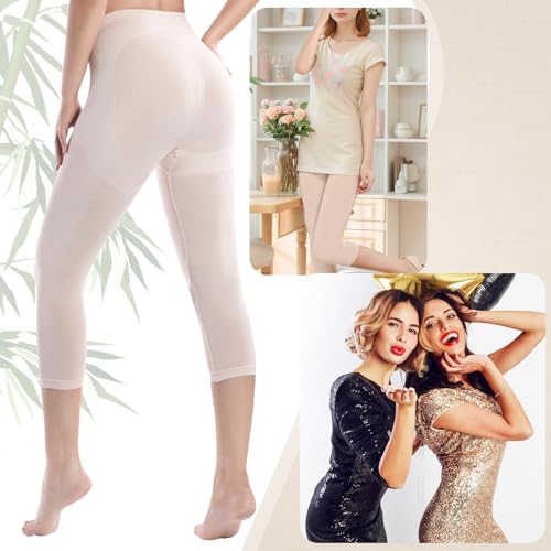 Image of +MD Womens Shapewear Legging High Waist Thigh Slimmer Tummy Control Panties Knee Length Body Shaper Butt Lift