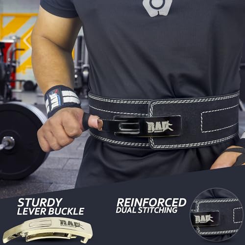 RAD Lever Weight Lifting Gym Belt for Men & Women Size 63 TO107 CM,Thick 10MM & Width 4 Inch Lever Powerlifting Belts for Women Dead Lift Workout Belt Leather Weight Lifting Lever Gym Squat Belt by RAD - Image 4
