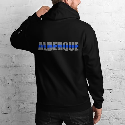 Custom Thin Blue Line USA Vertical Flag Police Hoodie, Personalized Police Officer Hoodie with Last Name & Badge Number Ideal Retirement Cop Hoodie Gift for Male and Female Officers (Hoodie)3