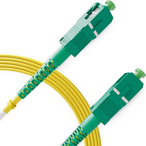 BEYONDTECH Cable de fibra óptica SC a SC OS2 Monomodo Simplex (1 Metro) - Latiguillo Simple Fibra Óptica APC/APC - 9/125 (LSZH) Cover