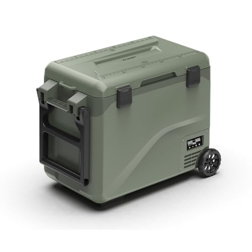 Image of GS50W Portable Wheeled Car Freezer,54Quart 12V Car Refrigerator with Dual Zone,Electric Compressor Cooler -4℉~68℉ for Camping, RV, Truck, Travel, Outdoor