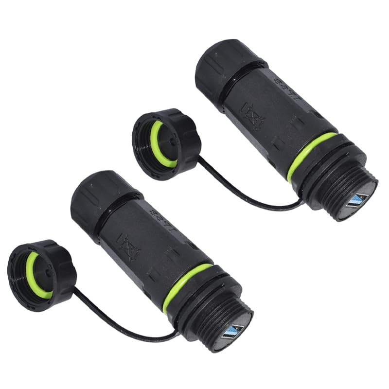 ELifeApply Waterproof Panel USB Connector with Shield, Waterproof IP68 USB 3.0 Panel Mount Connector, Female to Female, with Shield Extension Adapter,