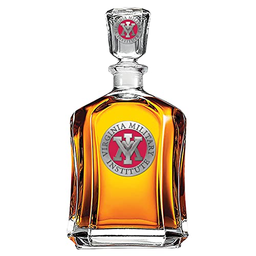 Image of Heritage Pewter Virginia Military Institute Capitol Decanter | 24 OZ Whiskey Decanter for Liquor with Airtight Stopper | Expertly Crafted Pewter Glass