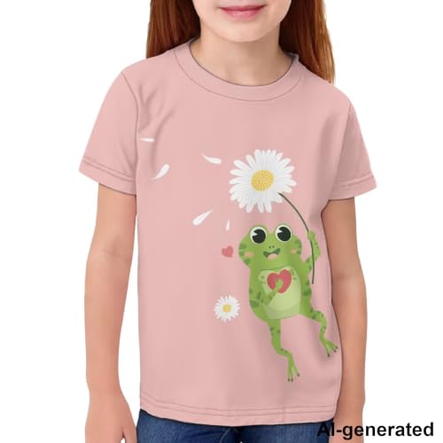 Image of Novelty 3D Graphic T Shirts for Kids Crew Neck Funny Animal Print Short Sleeve Girls Tshirts 3-16 Years