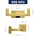 NearMoon Bath Double Towel Hook- SUS304 Stainless Steel Square Robe Towel Holder, Heavy Duty Rustproof Double Coat Hook for Bathroom Livingroom Kitchen Wall Mounted, 2 Pack (Brushed Gold)