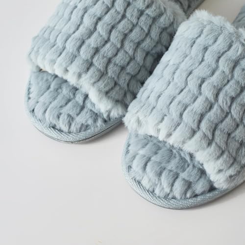 Roxoni Women Soft Comfy Patterned Fluffy Plush Slip On House Slipper3