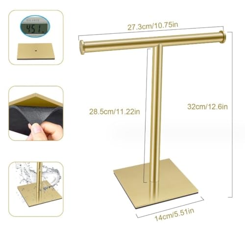 Toallero de encimera para baño moderno plata XXZ con base estable de 27.3cm 4