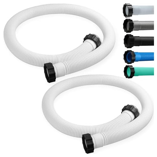 2 Pieces 1.5" Diameter Pool Pump Replacement Hose 59" Long Accessory Pool Hoses for Above Ground Pools for Filter Pump and Saltwater Systems (White)