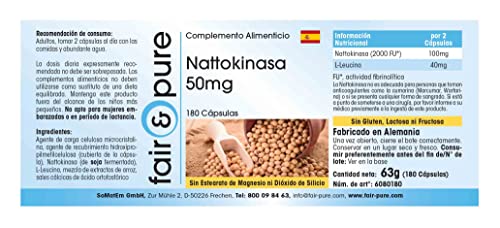 Fair & Pure® - Nattokinase Kapseln 50mg - 180 Kapseln - 2000 FU pro Tagesverzehr - vegan - ohne Magnesiumstearat – Bild 6