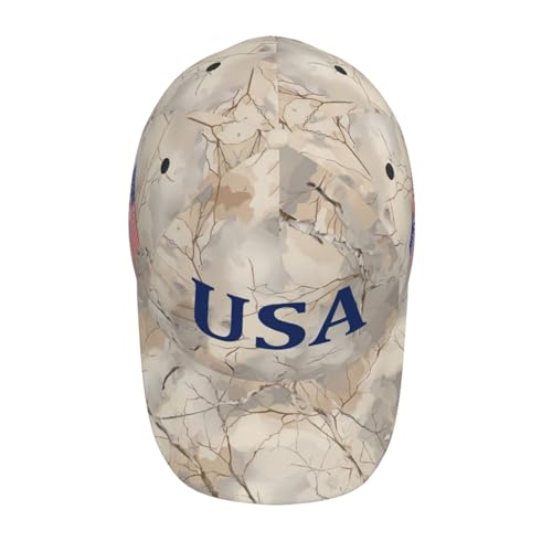 Image of USA Flag Baseball Cap American Patriotic Trucker Hat Father Dad Mother Mom Adjustable Sportswear Hat for Men Women Adults