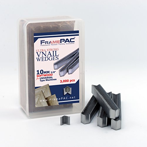 Image of V Nails for Picture Frames Softwood Universal (UNI) 10mm (3 /8 Inch) [3000 V-Nail Pack, Stacked] - (for use in Automatic V Nailer for Picture Framing, Automatic V Nailer for Picture Frames)