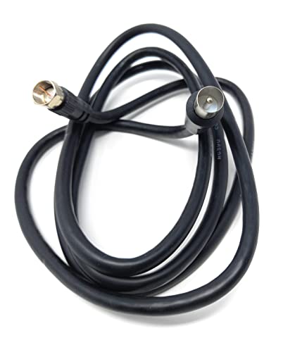 DRUT 1.5m RF TV Aerial Male to F Type Connector Male Plug Coaxial Coax Cable, Lead, 75 Ohm, 3C-2V 5ft Black Nickel Conectors - Image 3
