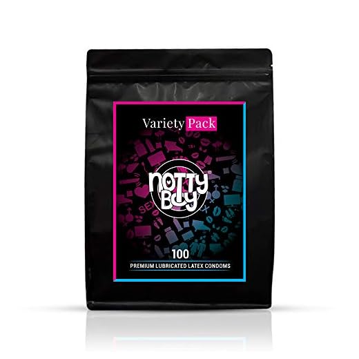 NottyBoy Condoms 100 Pack Variety Combo - 4 in One, Extra Ribbed, Super Dotted, Ultra Thin, Over Time, Snug Fit, Extra Lube and Clear Flavored Condom