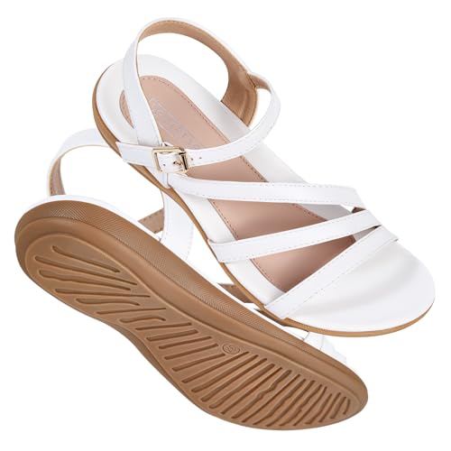 Flat Sandals for Women Dressy - Comfortable Walking Summer Womens Sandal