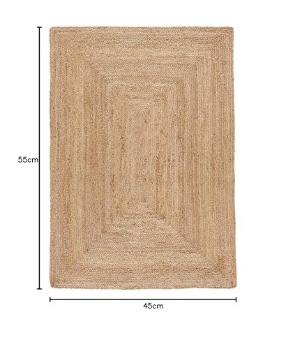 Image of Handmade Natural Jute Cotton Natural Fibers Floor /Door Mat Rugs Furnish Decor Striped Rectangular Design Carpet for Bedroom Living Room (JUTE006, 4x6-Rug /Carpet)