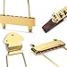 Alnicov Set of 6 String Archtop Jazz Guitar Rosewood Bridge Height Adjustable & Tailpiece Trapeze for Jazz Guitar Parts,Gold