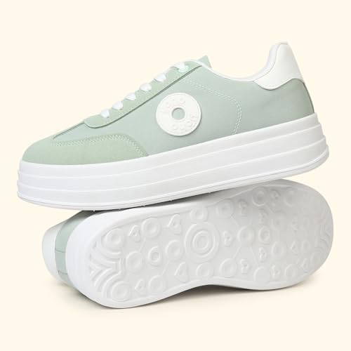 Image of YOHO Chunky Sneakers for Women | Canvas Upper, Cushioned Insoles & Lightweight Casual Shoes for Everyday wear | CAS 105