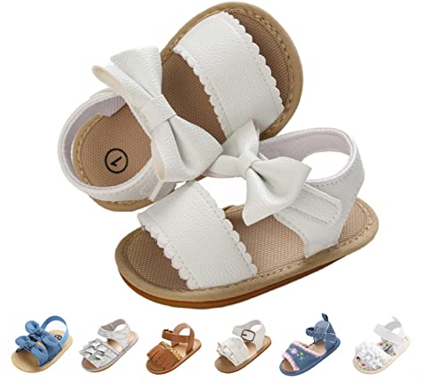 Image of Slivery Color Baby Girls Sandals Summer Shoes Outdoor First Walker Toddler Girls Shoes For Summer