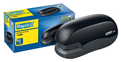Rapid F Serie 10BX Mobiles Elektrisches Heftgerät, 10 Blatt, batteriebetrieben, Kunststoff/Metall, Schwarz, 5000294