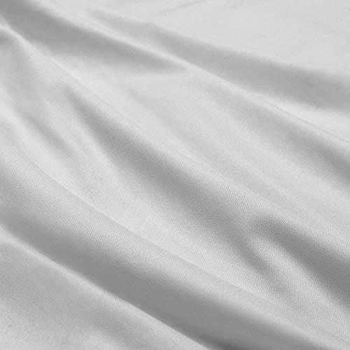 Image of 100% Cotton 1PC Duvet /Quilt Cover Hidden Zipper Closure 600TC Ultra Soft Durable for Single Size Bed(Silver)