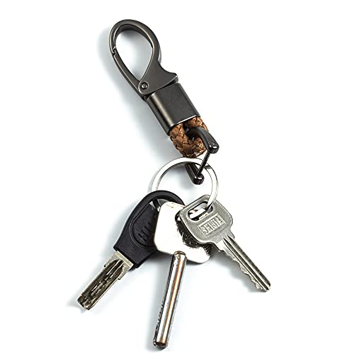 Image of Car Keychain Accessories Leather Holder Keyfob Sturdy Metal Carabiner Key Chains for Women and Men