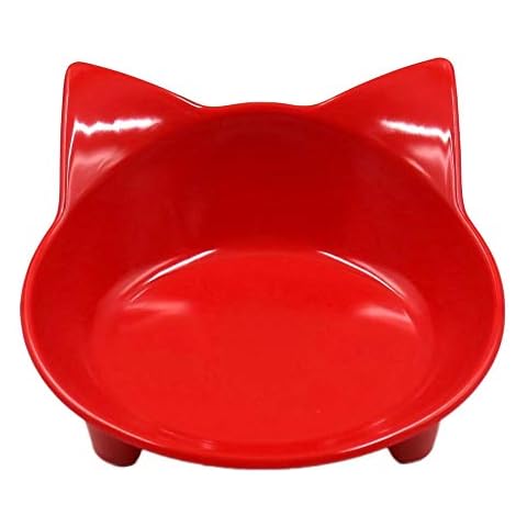 ppactvo Cat Bowl Cat Bowl Cute Cat Shape Personalised Dog Bowl Non-slip Washable Durable Cat Dog Bowl For Small Medium Large Dogs Cats red Cover