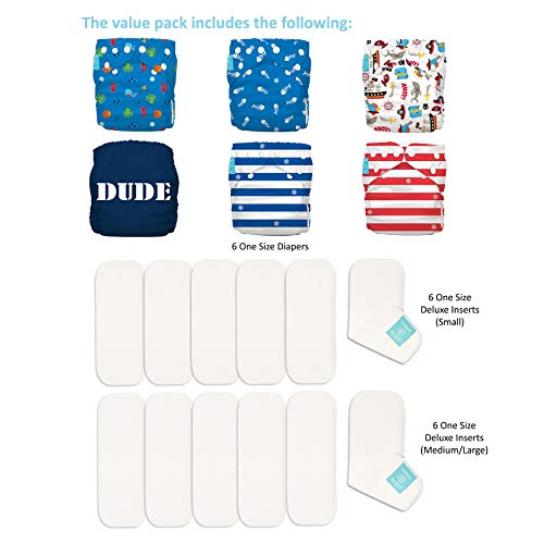 image for Charlie Banana Baby 2-in-1 Reusable Fleece Cloth Diapering System, Reu