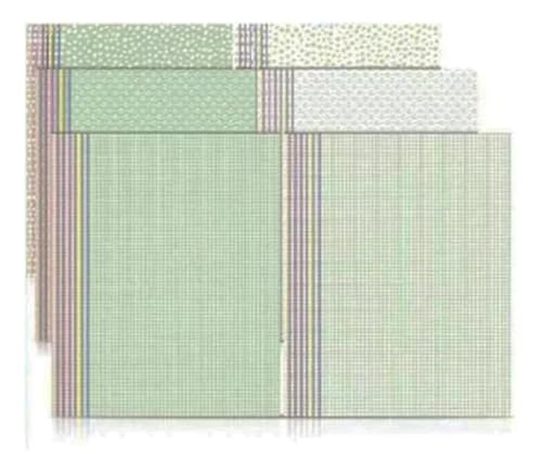 Papel Bloco Ecocores A4 Textura Visual 3 - Tons Pastéis - 7 Cores 3 Estampas 180g 36 folhas Frente e