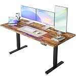 HUANUO 63 x 28 inch Electric Standing Desk Adjustable Height, 4 Memory Height Settings, Sit Stand Up Desk for Home Office & Computer Workstation, Rustic Brown