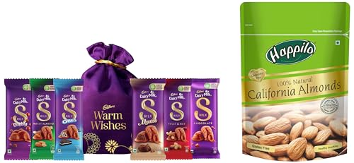 Image of Cadbury Potli Gift Pack With Happilo California Almonds 200G,60 Grams