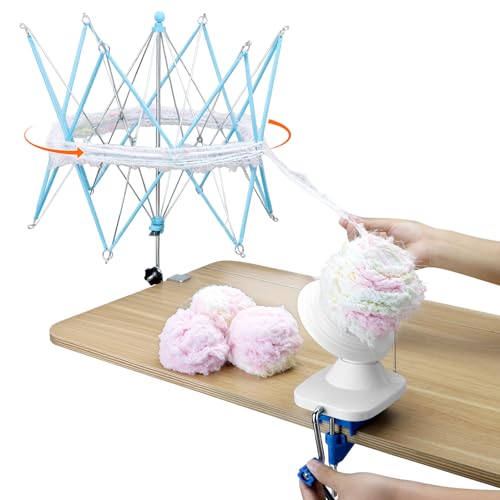 Enrouleur de fil et swift combo bleu QWORK pour tricot et crochet - 6