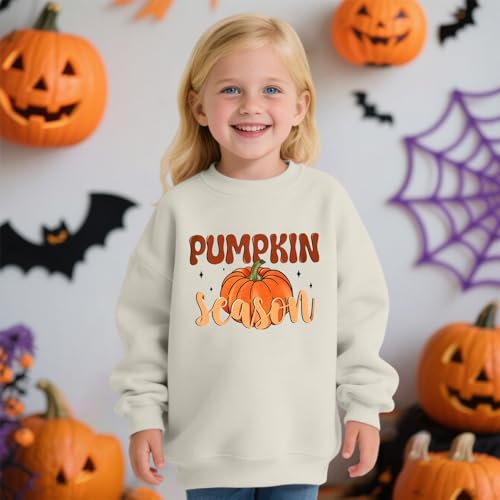 Sweatshirts for Teen Girls Fall Trendy Pullover Long Sleeve Ribbed Cuffs Halloween Cute Kids Pumpkin Pattern Hoodies3