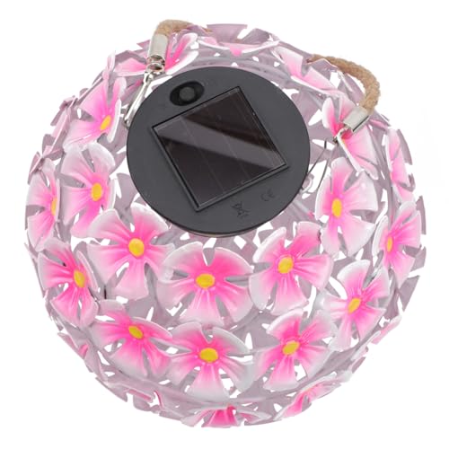 DOITOOL Solar Luces Solares De Bolas Para Exterior Velas De Batería Parpadeando Focos Solares Al Aire Libre Luces Solares Al Aire Libre Solar Luz Solar Hierro Forjado Rosa