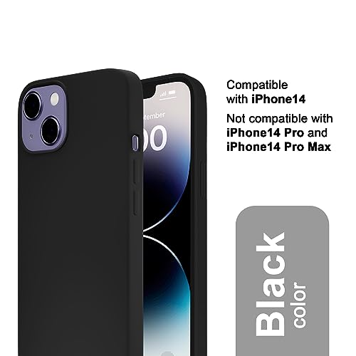 Image of amazon basics Liquid Silicone Case for iPhone 14| Shockproof, with Drop and Camera Protection | Soft Microfiber Lining Inside| Silicone Cover for iPhone 14 - Black