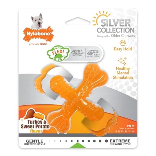 Nylabone Flexi Chew X-Bone Senior Dog Chew Toy Turket & Sweet Potato Small/Regular (1 Count)