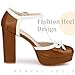 Perphy Bow T-Strap Platform Chunky Heels Brown Pumps for Women 10 M US