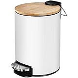 Protección contra olores y moho: la tapa del cubo está hecha de material de bambú natural renovable y cada pieza es única. La tapa de bambú es especialmente adecuada para la forma del cubo de basura y puede cerrar perfectamente el cubo de basura de baño. Dado que la manta de bambú se seca durante mucho tiempo, se puede evitar la formación de moho