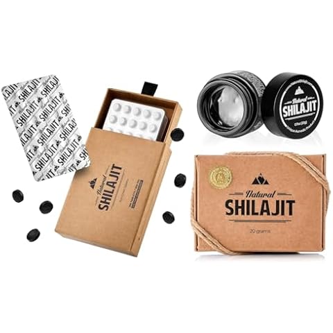 Natural Shilajit Tablets - 120 Count, Sun Dried 100% Pure Shilajit for Men & Natural Shilajit Resin - Shilajit for Men & Women with Fulvic Acid & Trace Minerals Cover